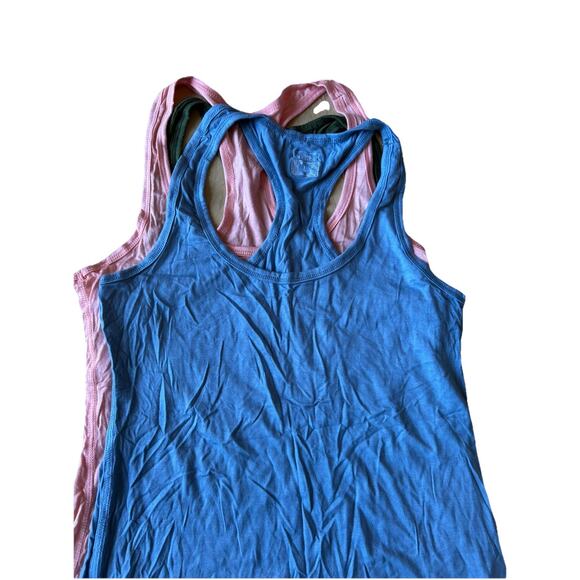 3* New Tan Tops Sexy Basics Women's Large Racerback PowerFlex Blue Peach Black - Picture 2 of 7
